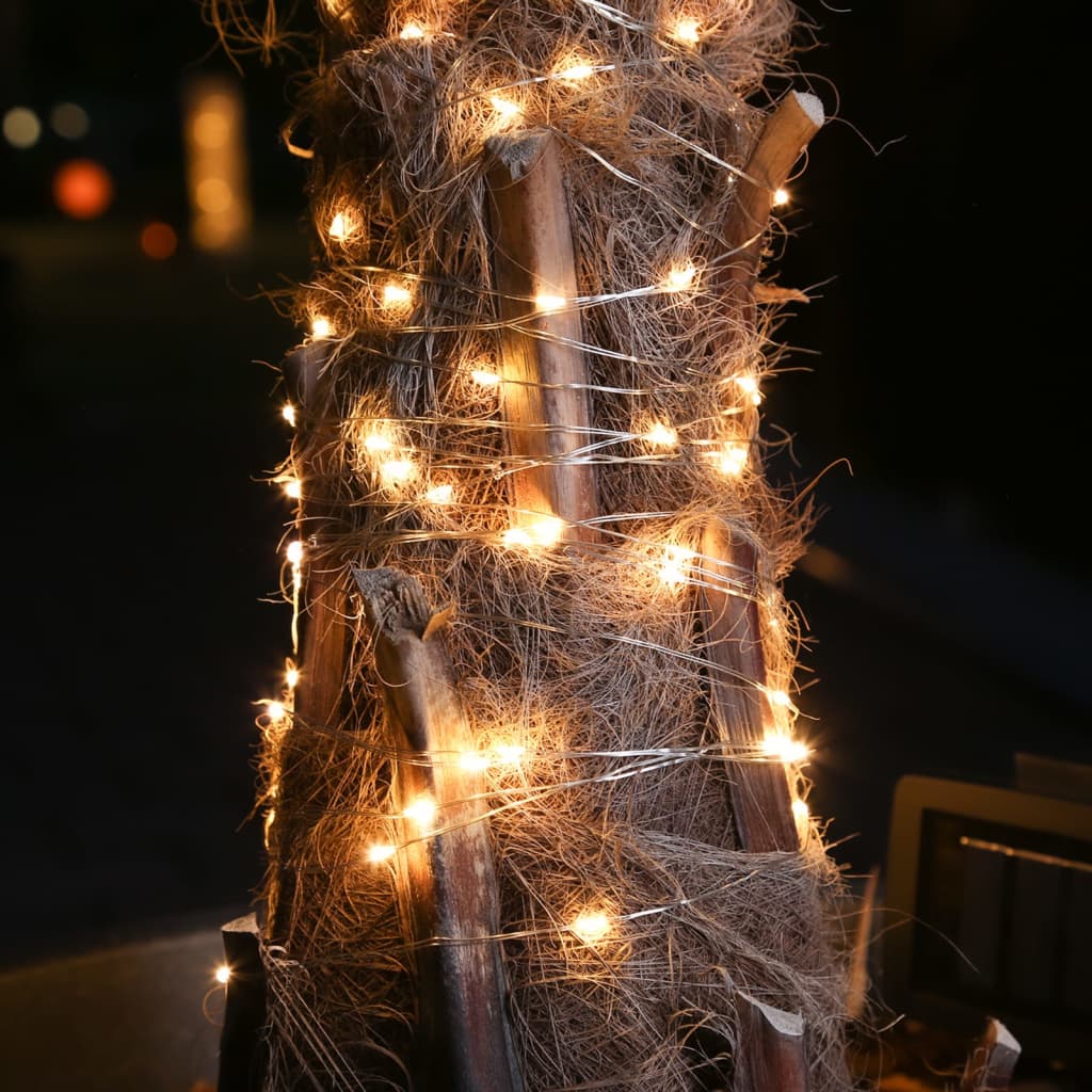 Hi Garten-Lichterkette Mit Leds Solar 20 M Kupfer
