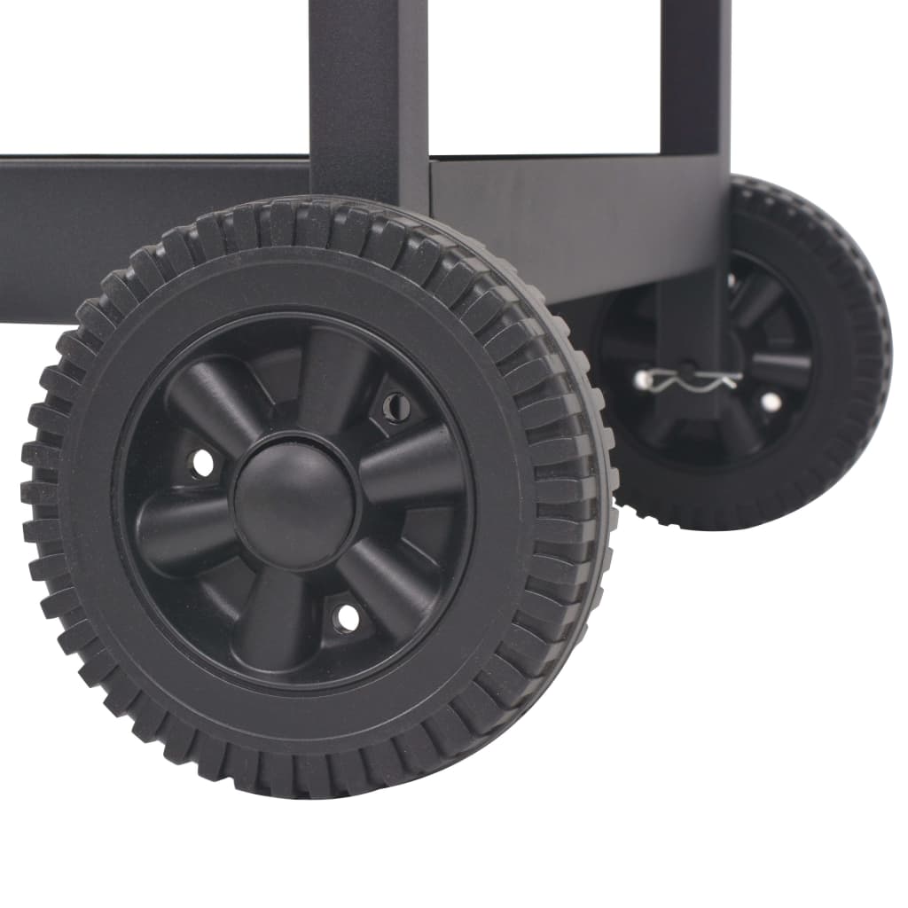 Holzkohlegrill Smoker Mit Ablage Schwarz