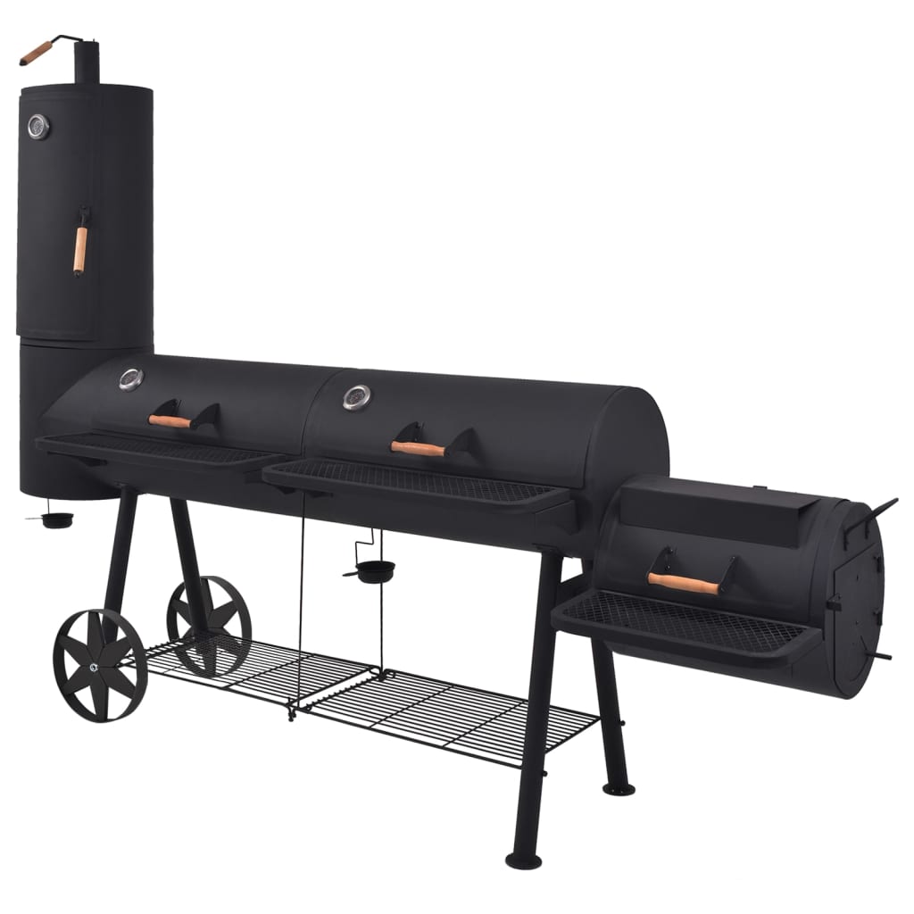 Holzkohle Grill Und Smoker Mit Ablage Schwarz Heavy