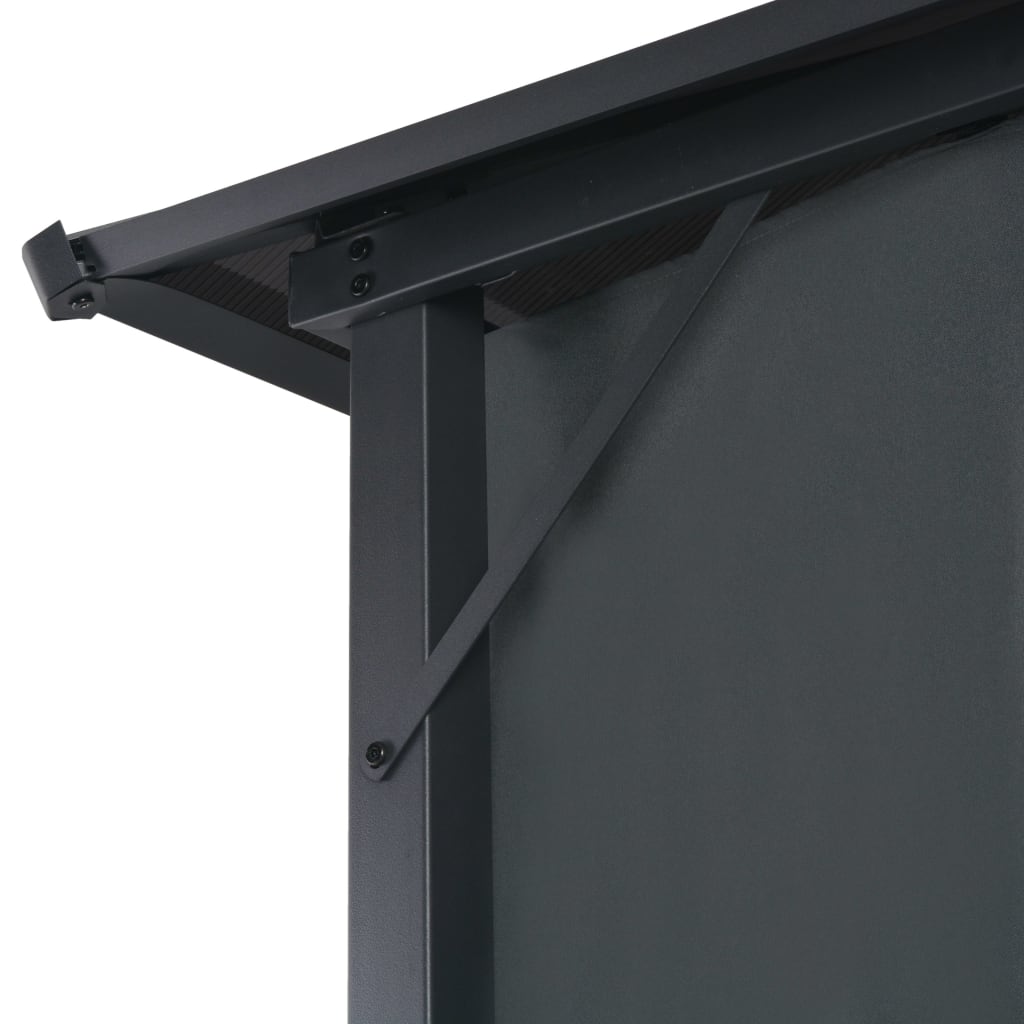 Gartenpavillon Mit Vorhang Aluminium 4×3×2,6 M Schwarz