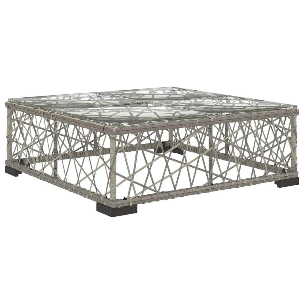10-Tlg. Garten-Lounge-Set Mit Auflagen Poly Rattan Grau
