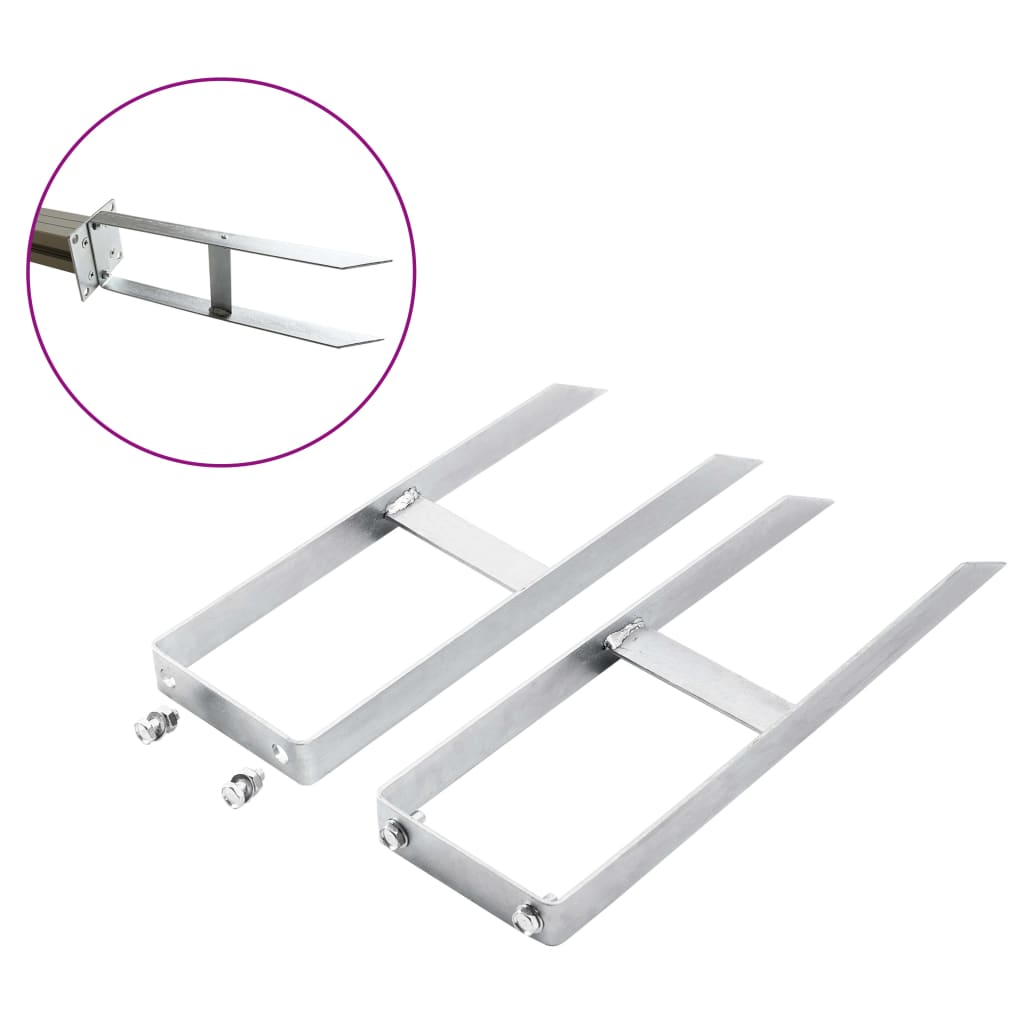Pfostenträger 2 Stk. Für Wpc Zaun Stahl 40 Cm