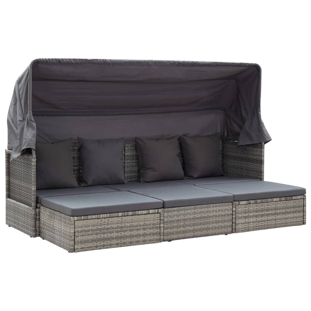 Garten-Sonneninsel Mit Dach Töne Poly Rattan