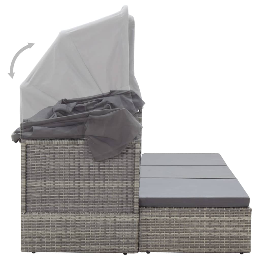 Garten-Sonneninsel Mit Dach Töne Poly Rattan