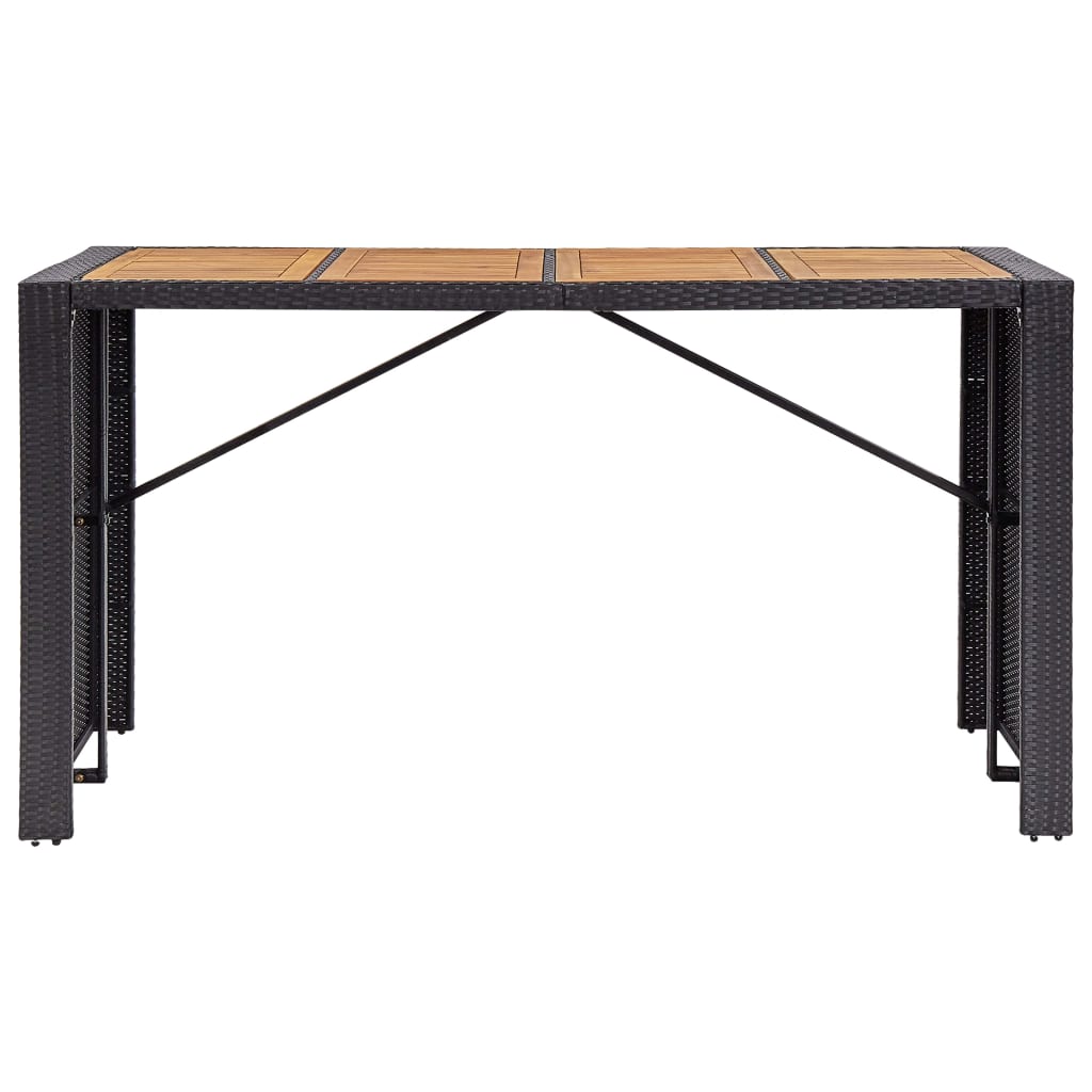 9-Tlg. Garten-Bar-Set Poly Rattan Und Akazienholz