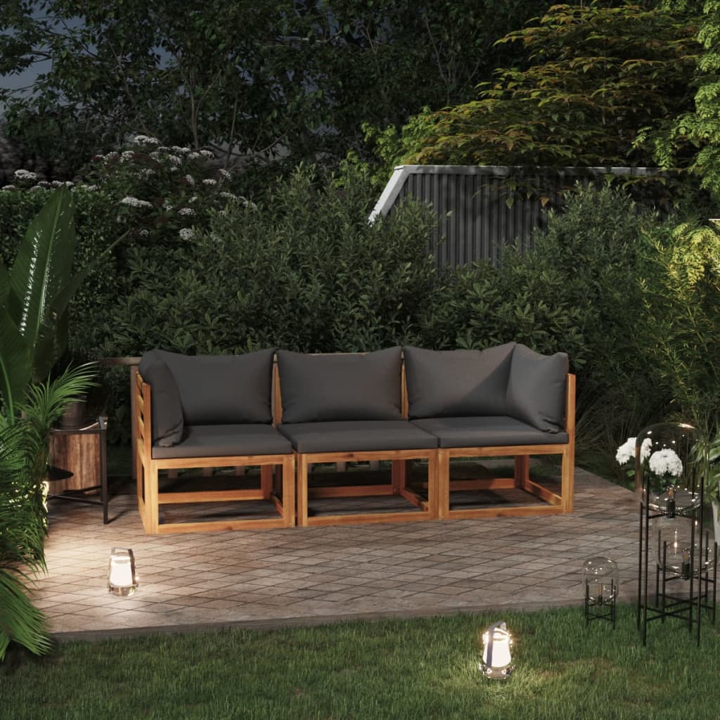 9-Tlg. Garten-Lounge-Set Mit Auflagen Massivholz Akazie