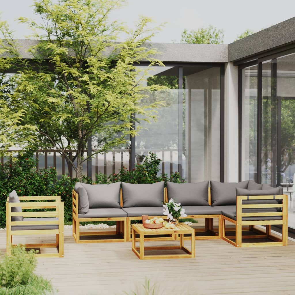 9-Tlg. Garten-Lounge-Set Mit Auflagen Massivholz Akazie