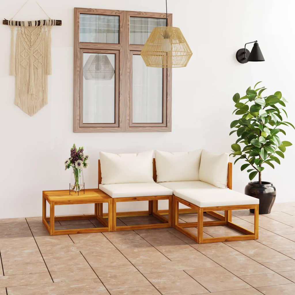 9-Tlg. Garten-Lounge-Set Mit Auflagen Massivholz Akazie