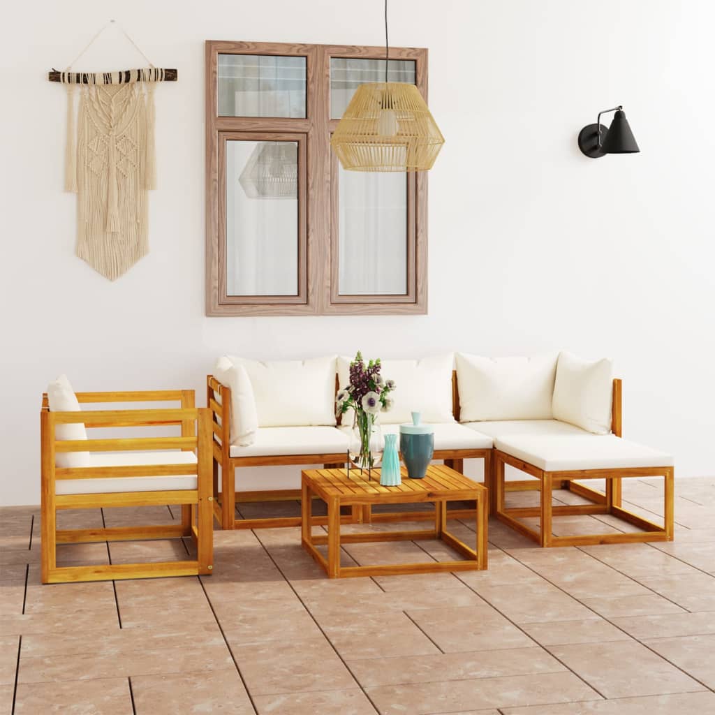 9-Tlg. Garten-Lounge-Set Mit Auflagen Massivholz Akazie