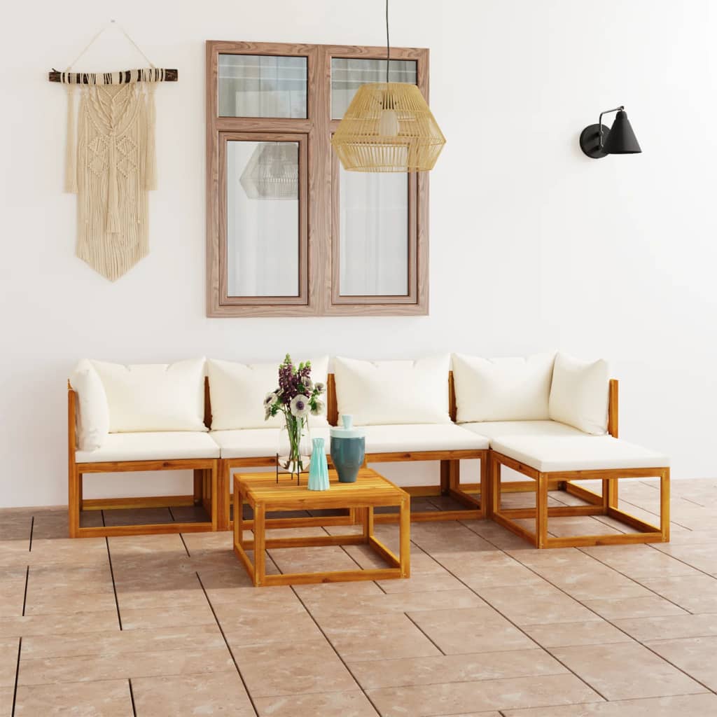 9-Tlg. Garten-Lounge-Set Mit Auflagen Massivholz Akazie