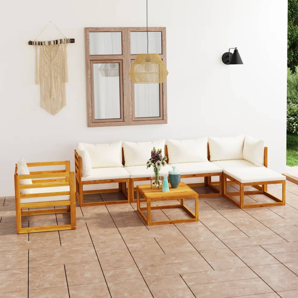 9-Tlg. Garten-Lounge-Set Mit Auflagen Massivholz Akazie