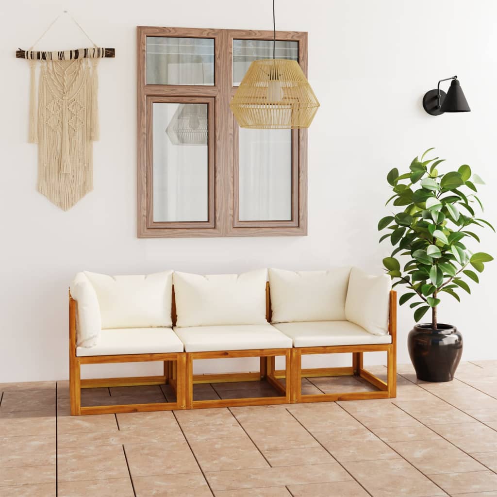 9-Tlg. Garten-Lounge-Set Mit Auflagen Massivholz Akazie