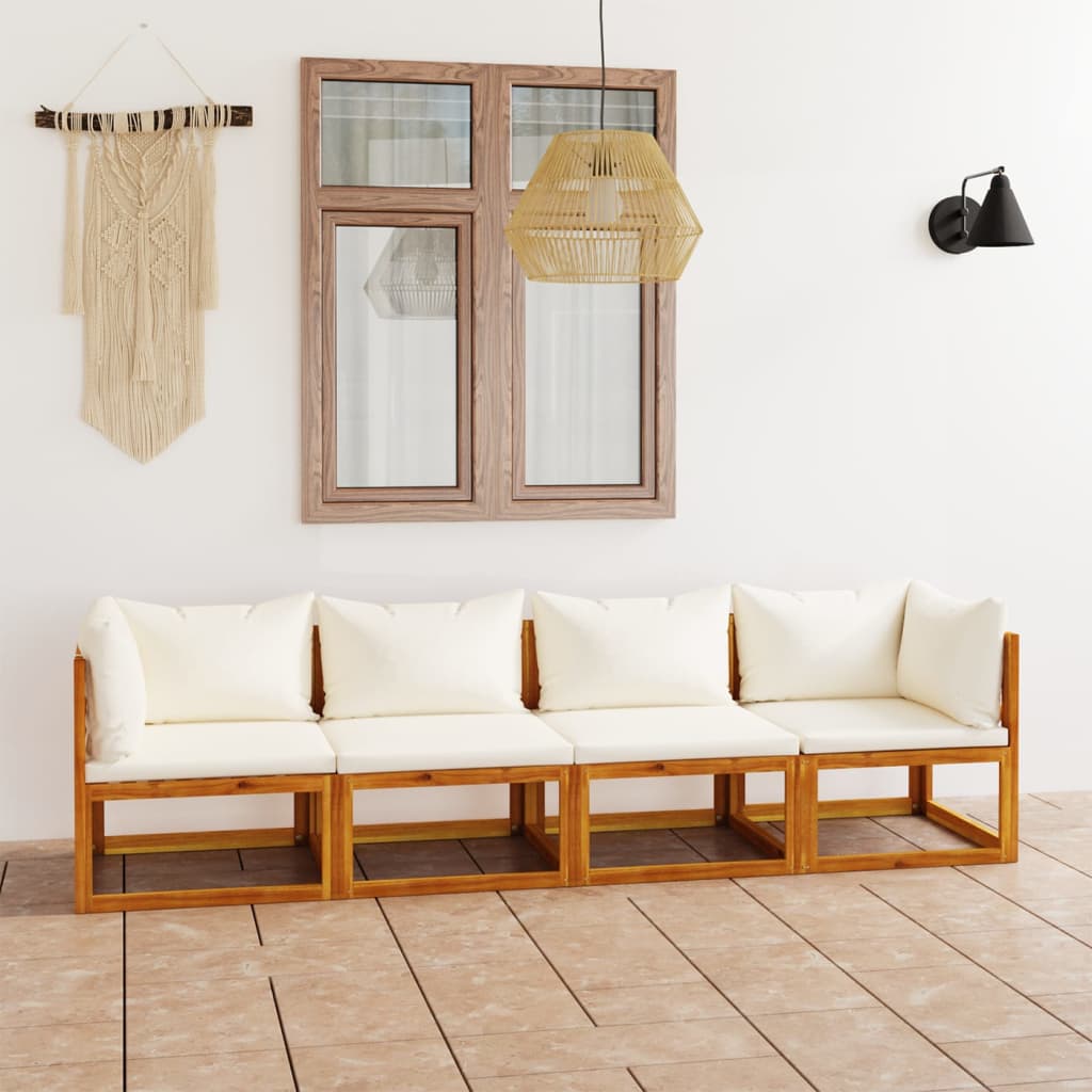9-Tlg. Garten-Lounge-Set Mit Auflagen Massivholz Akazie