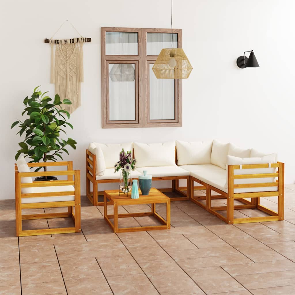 9-Tlg. Garten-Lounge-Set Mit Auflagen Massivholz Akazie