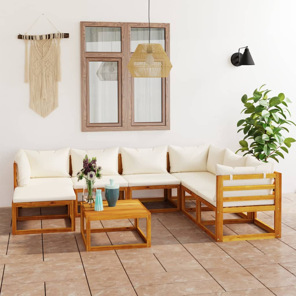 9-Tlg. Garten-Lounge-Set Mit Auflagen Massivholz Akazie