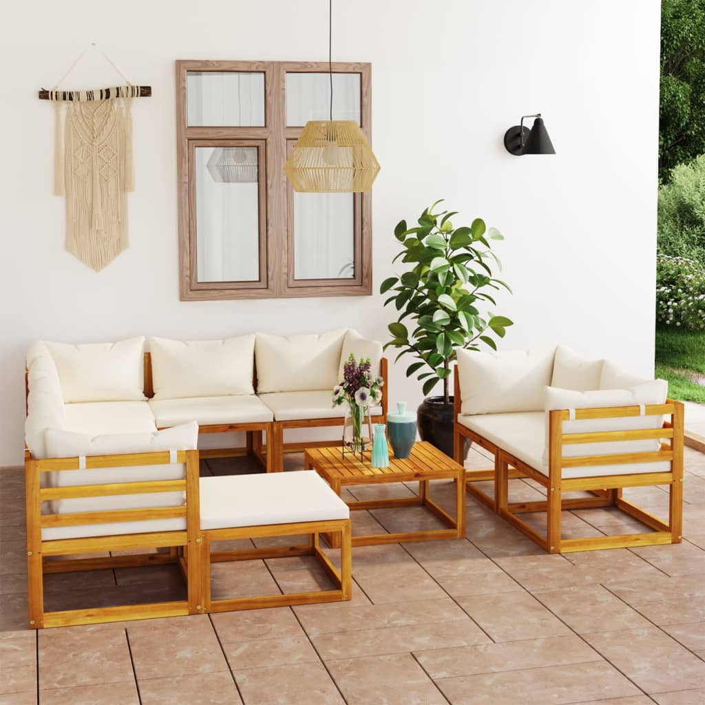 9-Tlg. Garten-Lounge-Set Mit Auflagen Massivholz Akazie