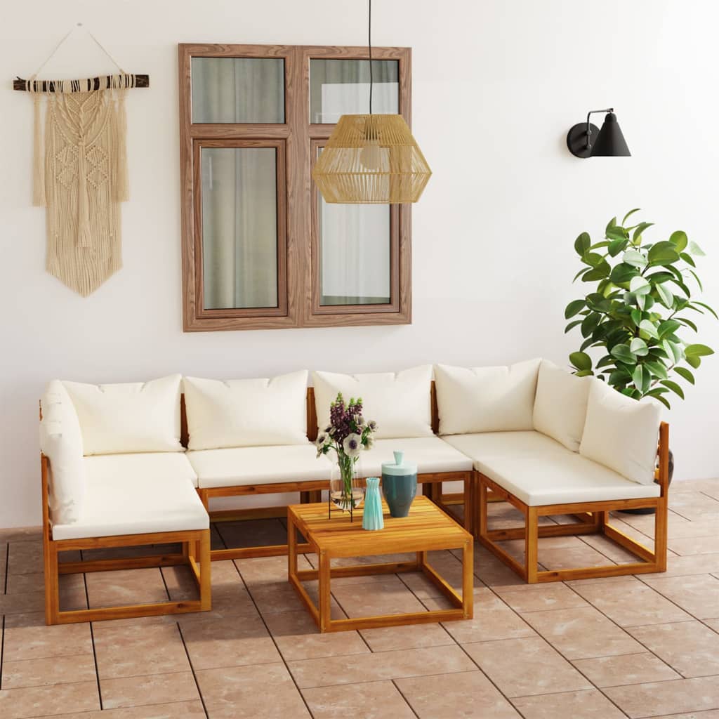 9-Tlg. Garten-Lounge-Set Mit Auflagen Massivholz Akazie