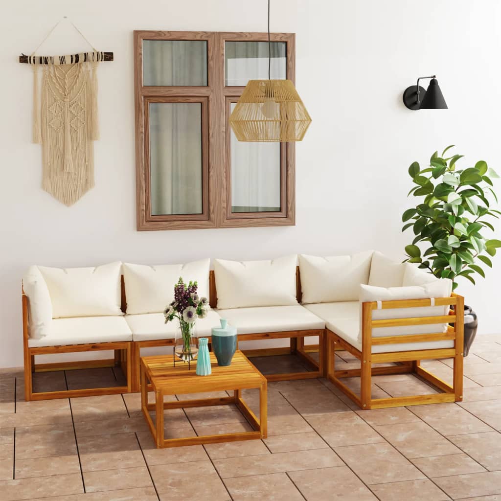 9-Tlg. Garten-Lounge-Set Mit Auflagen Massivholz Akazie