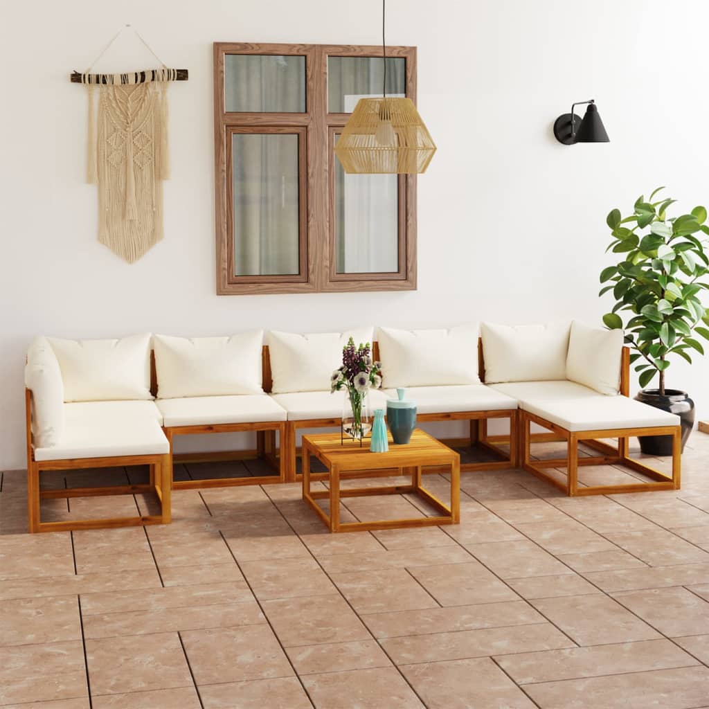 9-Tlg. Garten-Lounge-Set Mit Auflagen Massivholz Akazie