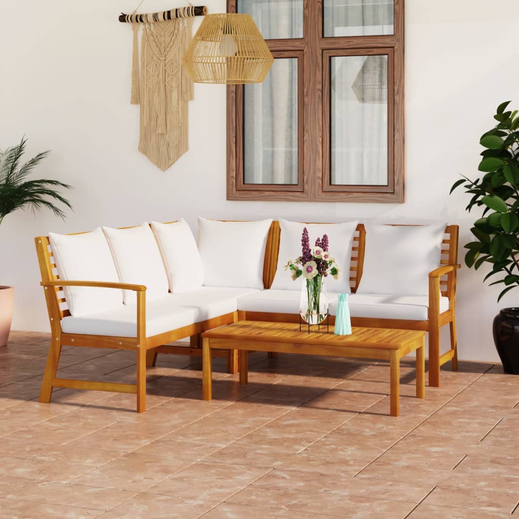 9-Tlg. Garten-Lounge-Set Mit Auflagen Massivholz Akazie