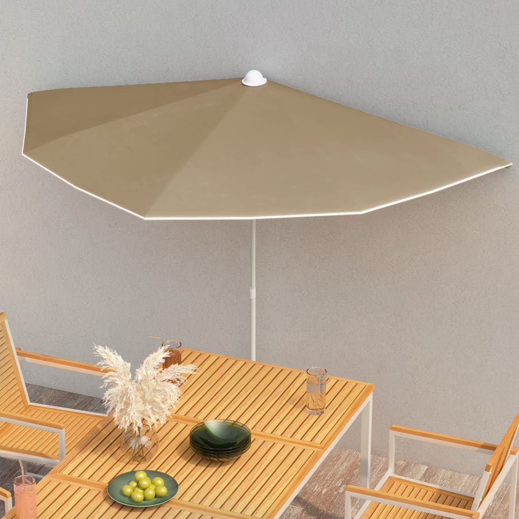 Halb-Sonnenschirm Mit Mast 180X90 Cm