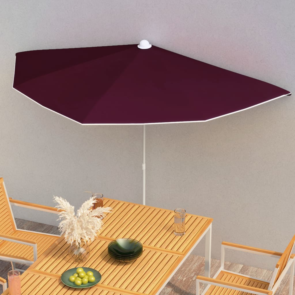 Halb-Sonnenschirm Mit Mast 180X90 Cm