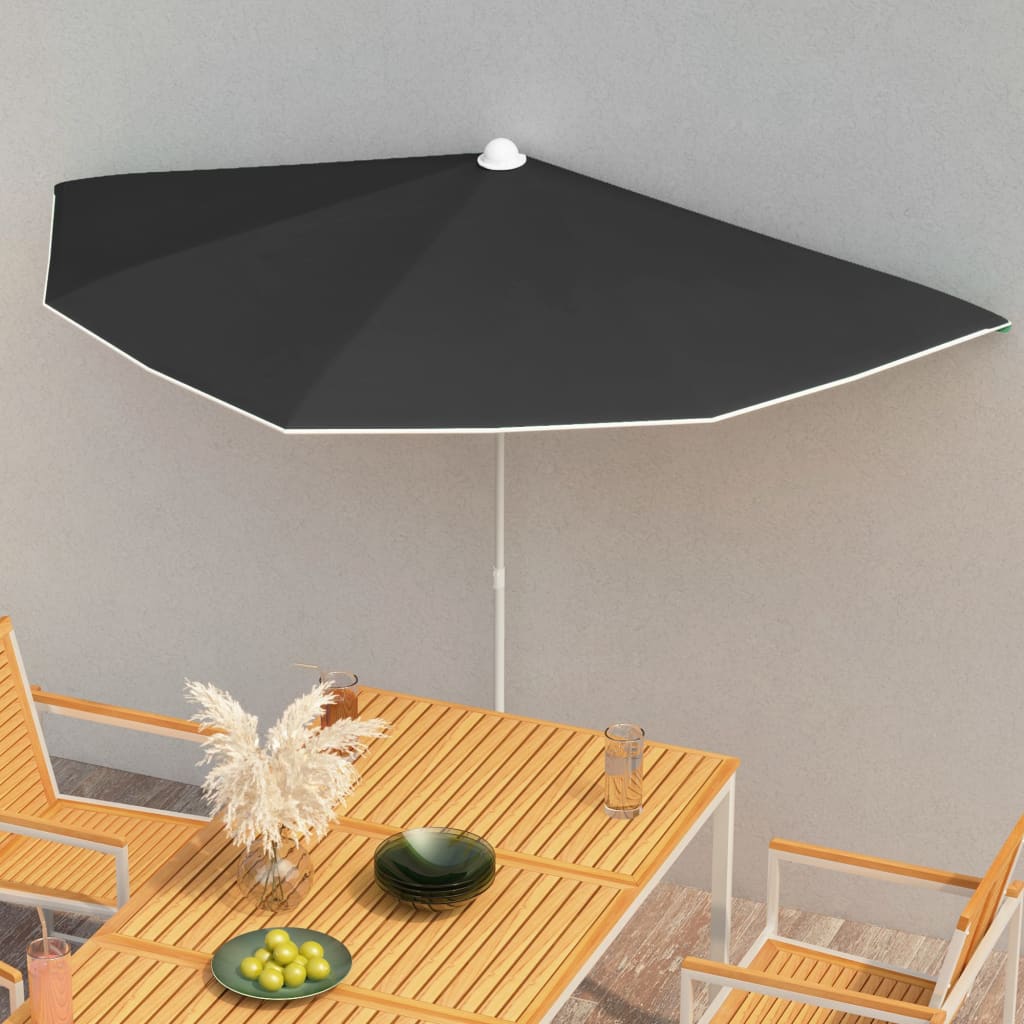 Halb-Sonnenschirm Mit Mast 180X90 Cm
