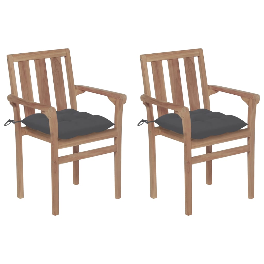 Stapelbare Gartenstühle Mit Kissen 8 Stk. Massivholz Teak