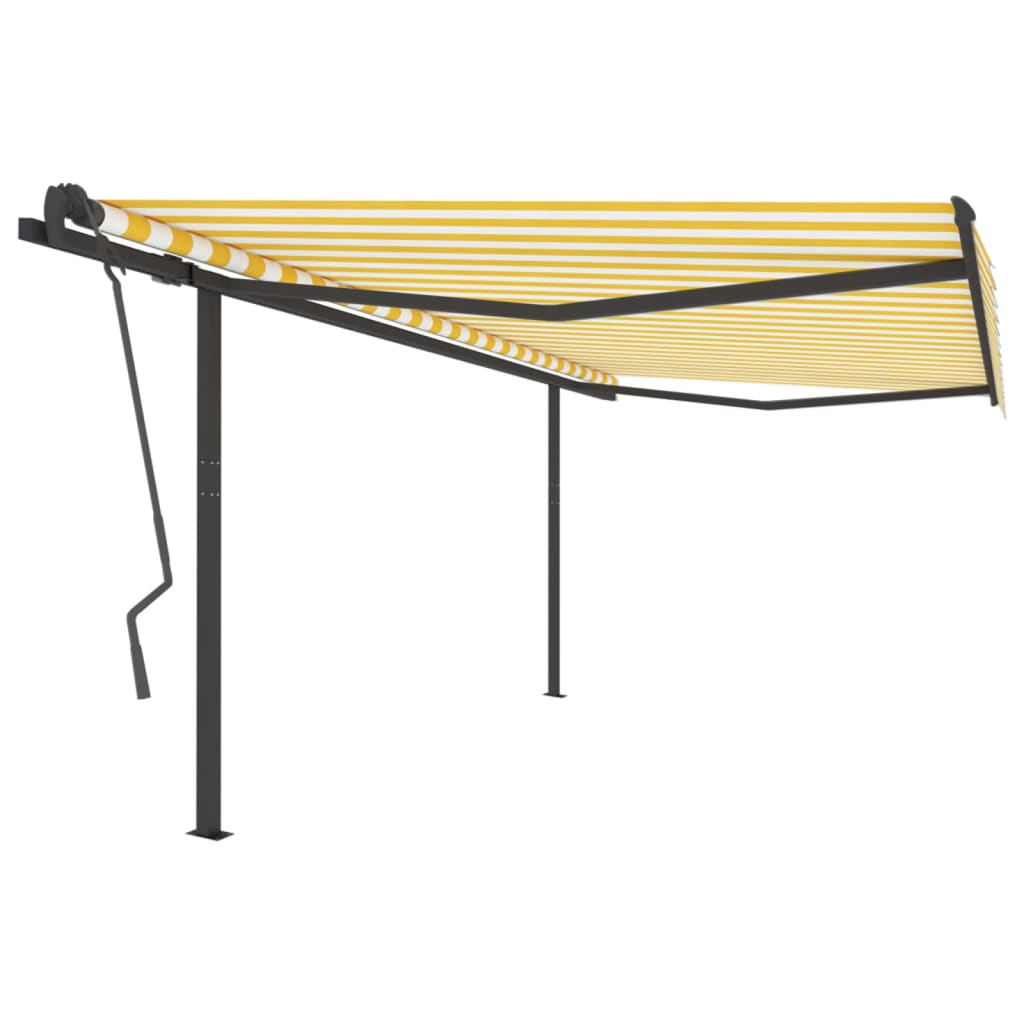 Markise Automatisch Einziehbar Mit Pfosten 6X3,5 M Orange Braun