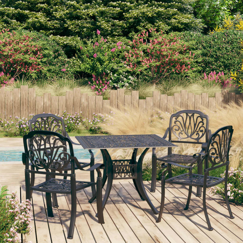 5-Tlg. Bistro-Set Aluminiumguss Bronzen