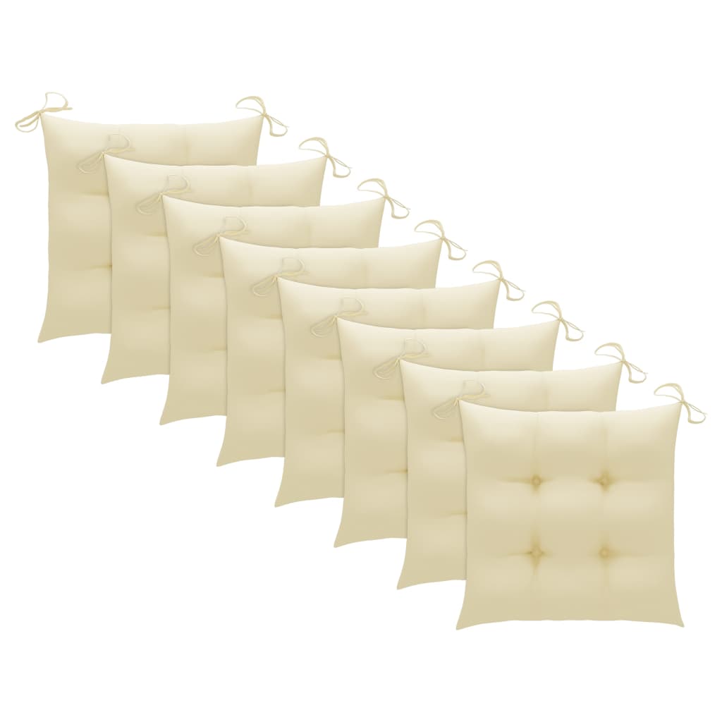 Klappbare Gartenstühle Mit Kissen 8 Stk. Massivholz Teak Creme