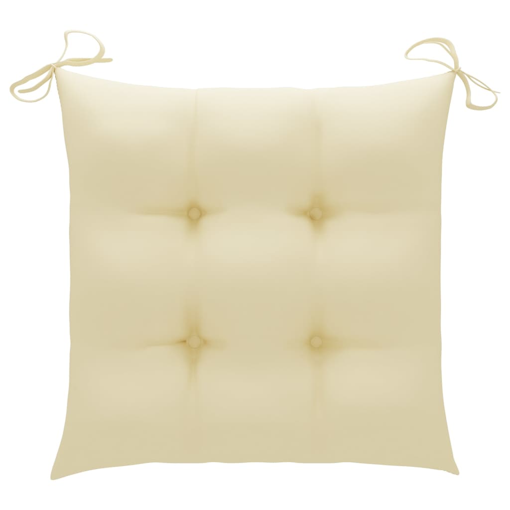 Klappbare Gartenstühle Mit Kissen 8 Stk. Massivholz Teak Creme