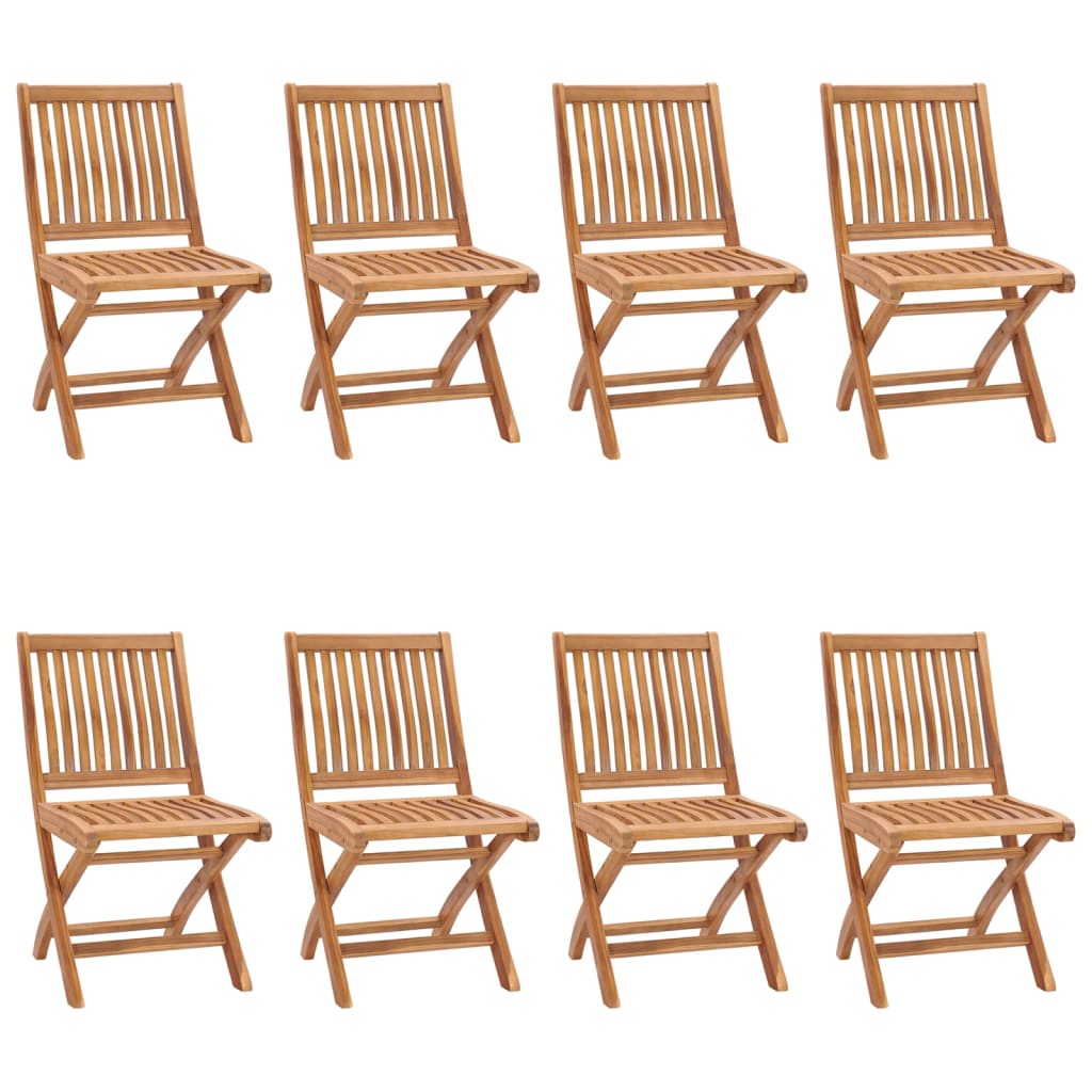 Klappbare Gartenstühle Mit Kissen 8 Stk. Massivholz Teak Schwarz