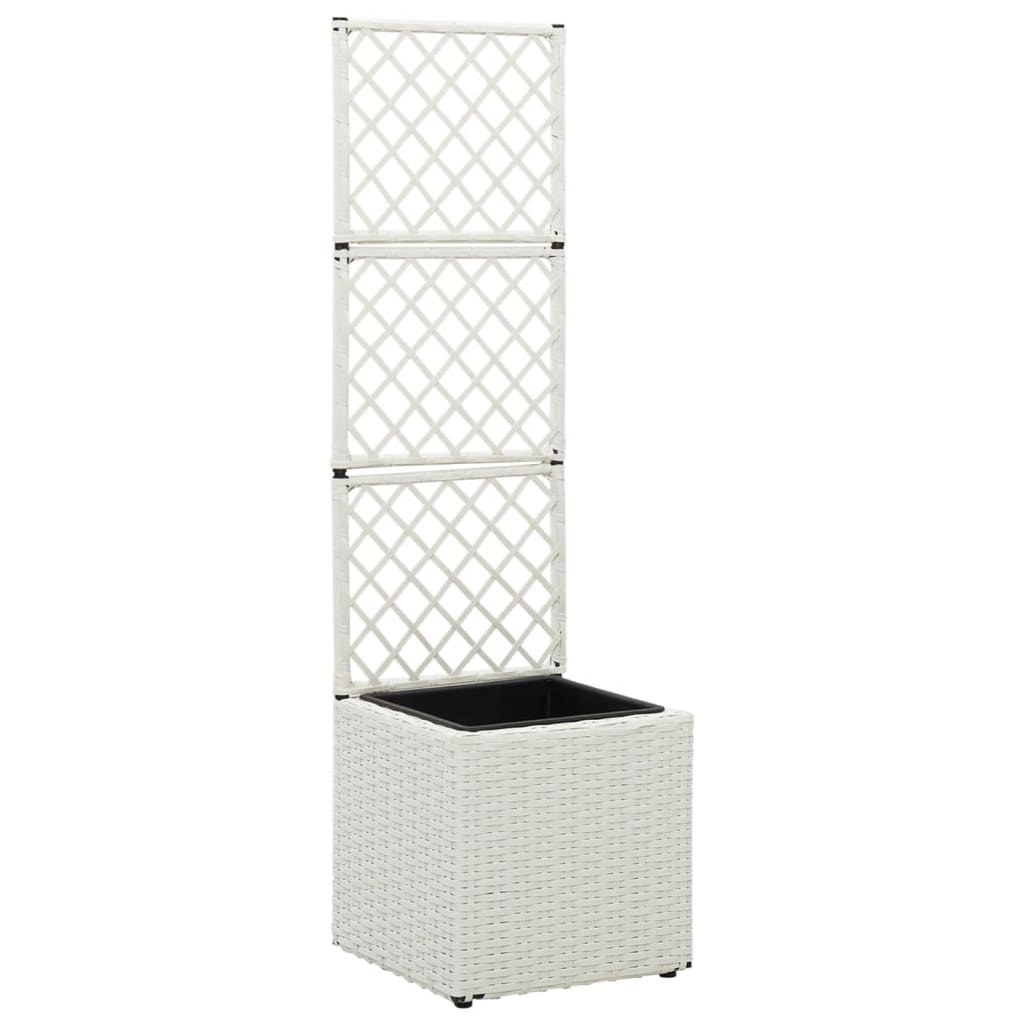 Hochbeet Mit Rankgitter 2 Töpfe 58×30×107Cm Poly Rattan