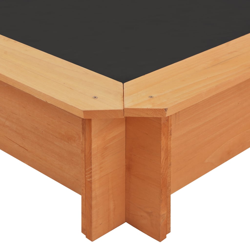 Sandkasten Mit Verstellbarem Dach Tannenholz 115X115X115 Cm