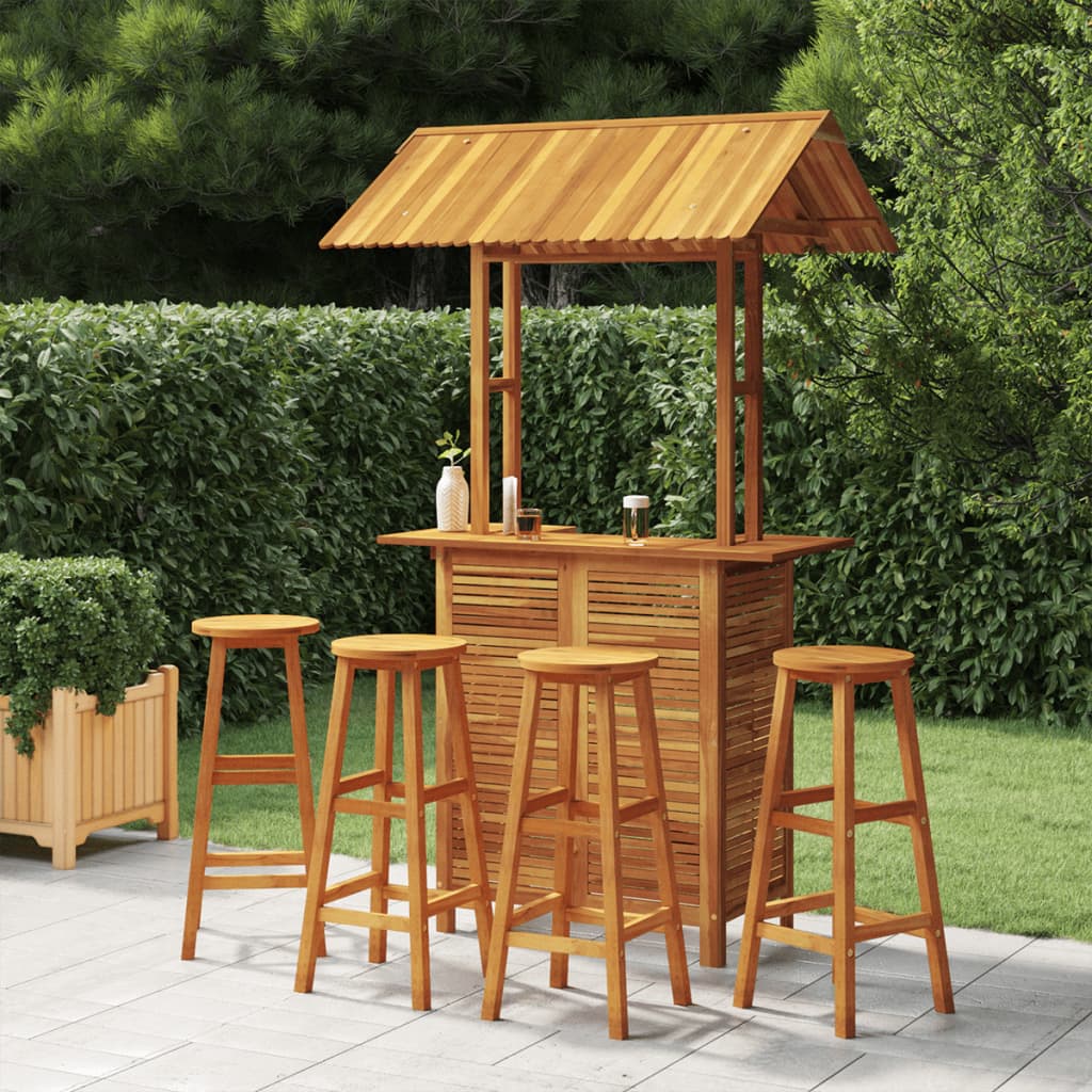 5-Tlg. Gartenbar-Set Massivholz Akazie