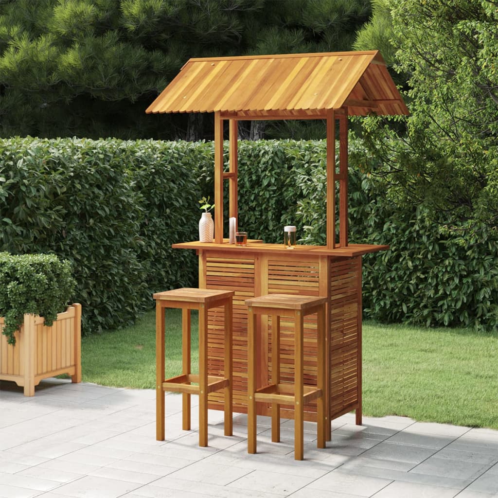 5-Tlg. Gartenbar-Set Massivholz Akazie