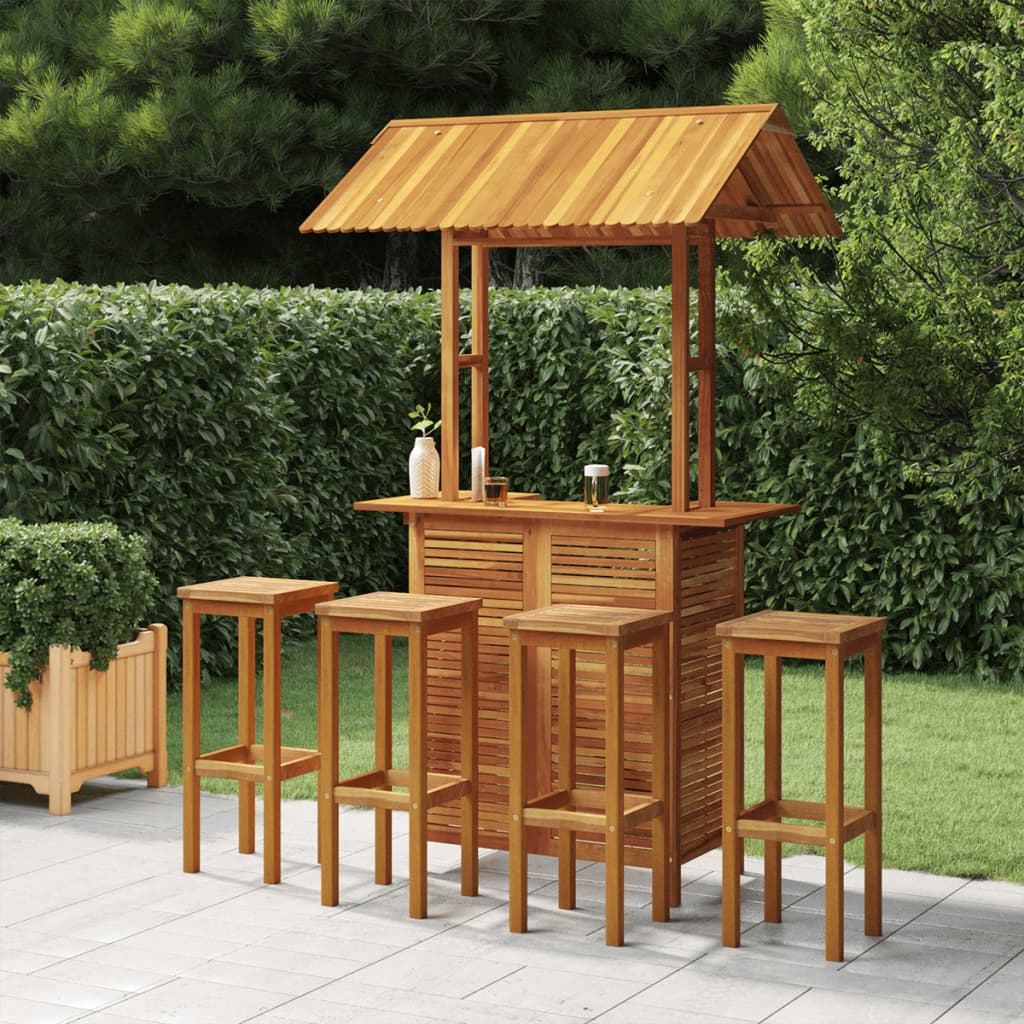 5-Tlg. Gartenbar-Set Massivholz Akazie