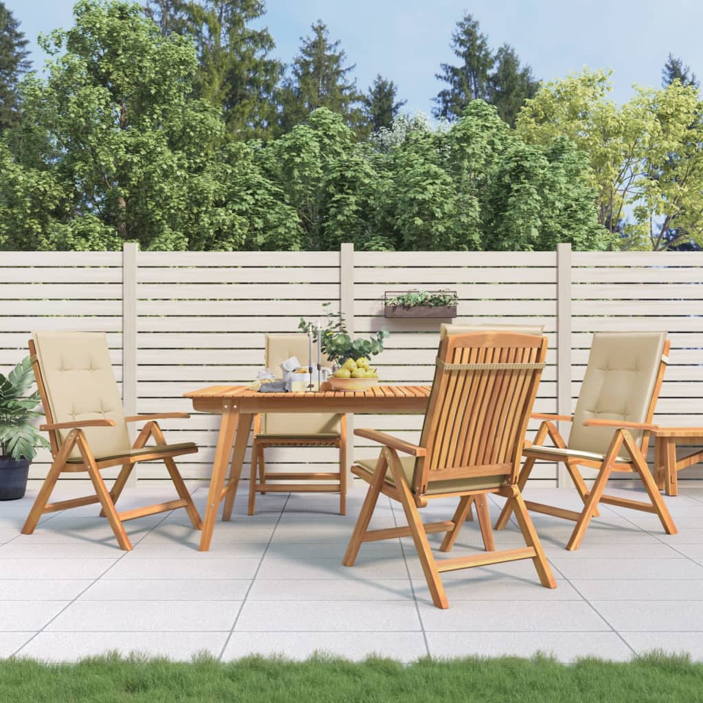 Gartenstühle Mit Kissen 6 Stk. Massivholz Teak