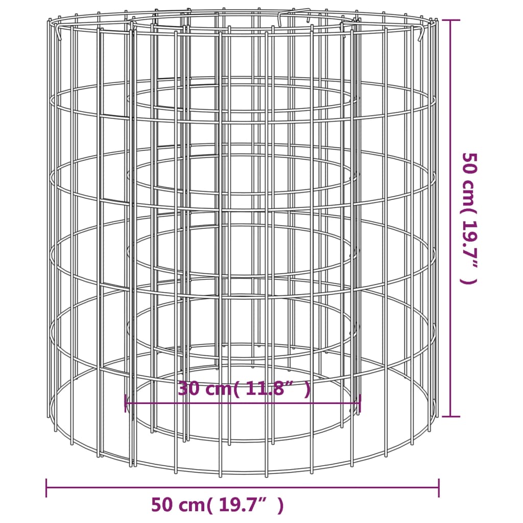 Gabionen-Feuerstelle Ø 50 Cm Verzinktes Eisen