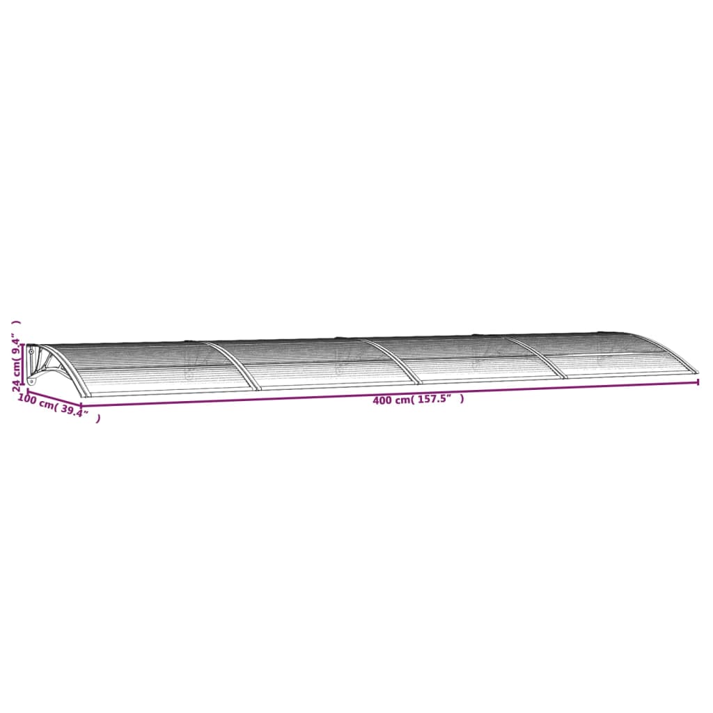 Türvordach Schwarz Polycarbonat
