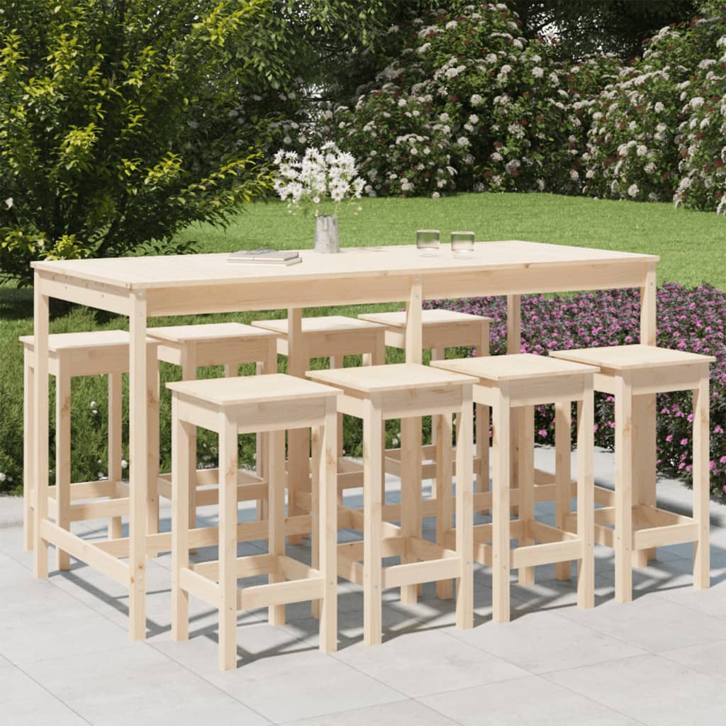 9-Tlg. Gartenbar-Set Massivholz Kiefer
