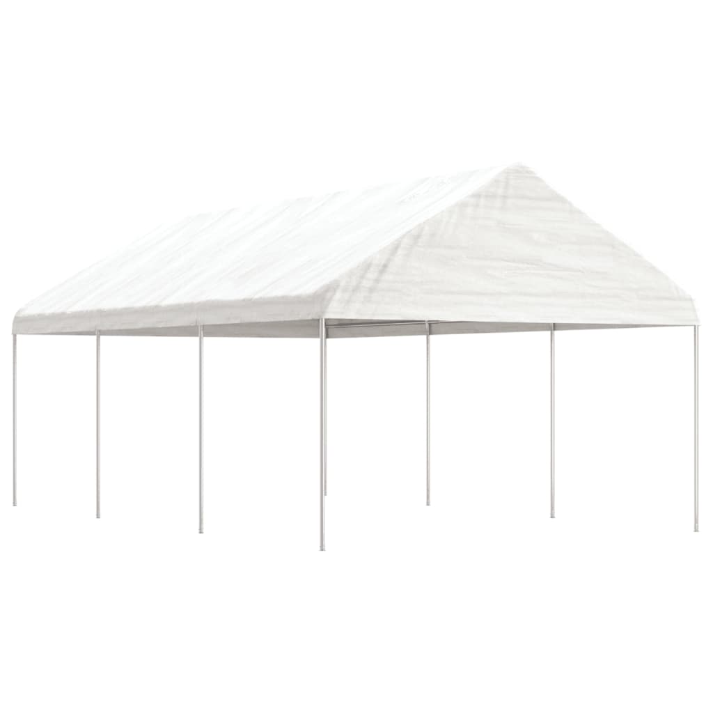 Pavillon Mit Dach Weiß 20,07X4,08X3,22 M Polyethylen