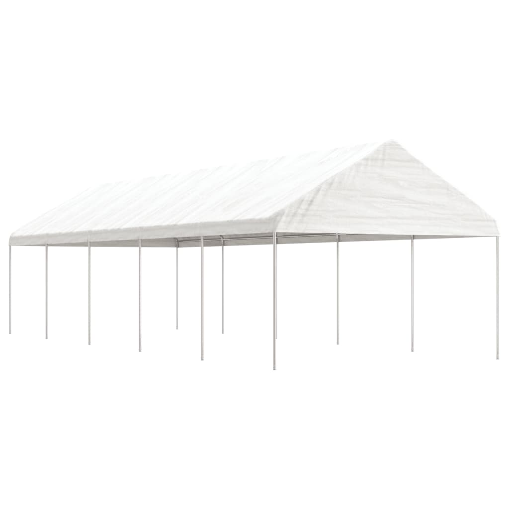 Pavillon Mit Dach Weiß 20,07X4,08X3,22 M Polyethylen