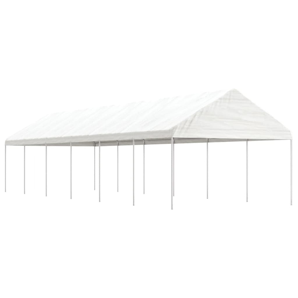 Pavillon Mit Dach Weiß 20,07X4,08X3,22 M Polyethylen