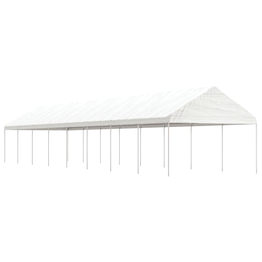 Pavillon Mit Dach Weiß 20,07X4,08X3,22 M Polyethylen