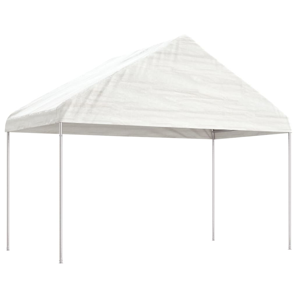 Pavillon Mit Dach Weiß 20,07X4,08X3,22 M Polyethylen