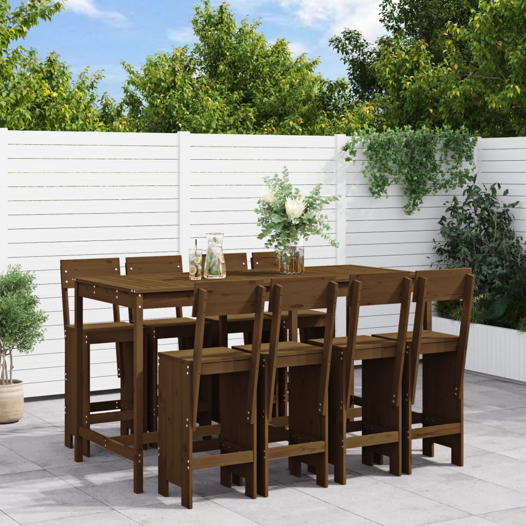 9-Tlg. Gartenbar-Set Massivholz Douglasie