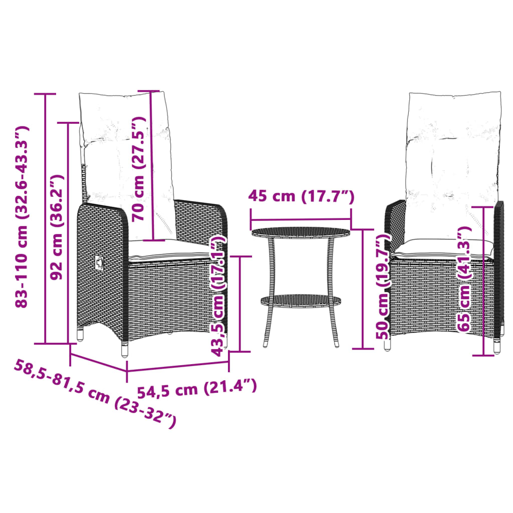 Outdoor-Lehnstühle 2 Stk. Poly-Rattan