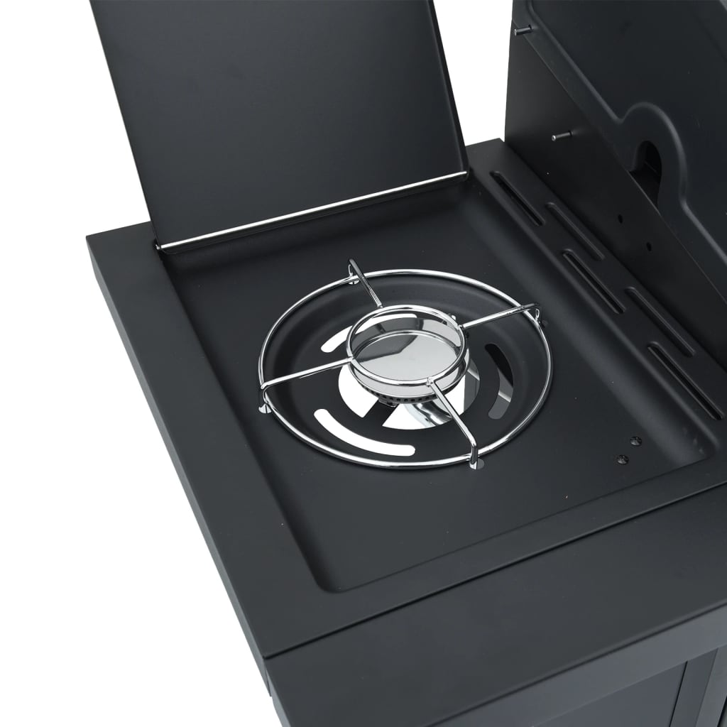 Gasgrill Mit 5 Flammen Schwarz Pulverbeschichteter Stahl